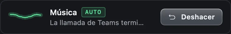 Música, automático: la llamada de Teams terminó